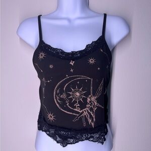 Celestial Lace Trim Tank